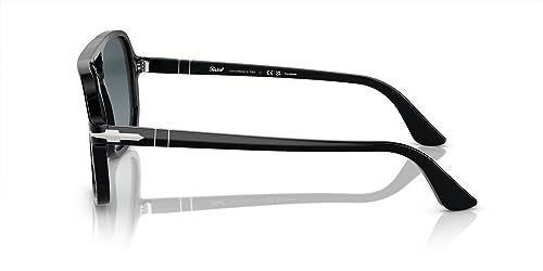 Persol Men's PO3328S Polarized Aviator Sunglasses, Black, 58 mm - Image 3