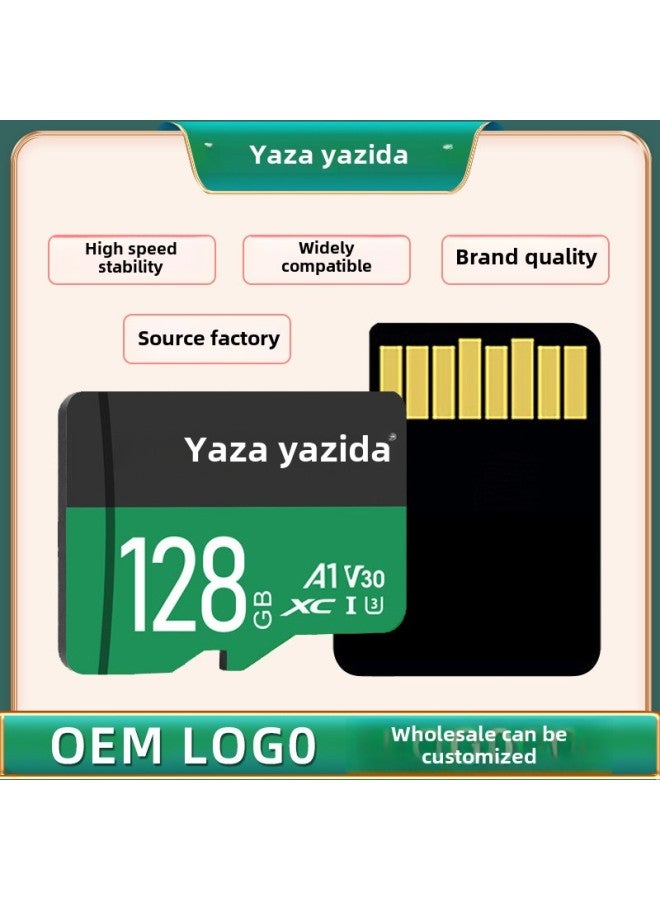 Yazhida Memory Card Large Capacity TF HD Monitoring Recorder Mobile Phone High-speed SD Memory Card Speaker Wholesale-Capacity:128GB-with Packaging - Image 1