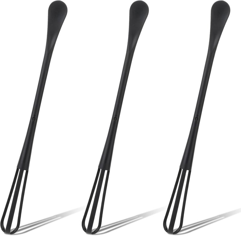 SIYANSHU Multifunctional Mini WhiskMini SpoonSmall whisks for CookingTiny Whisk 3 PiecesMini Small wiskfor BlendingWhiskingBeating Ingredients Mixing Sauces 3 Balck - Image 1