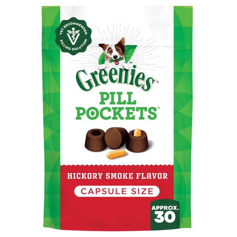 Greenies Pill Pockets for Dogs Large Size, Soft Dog Treats, Hickory Smoke Flavor, 7.9 oz. Pouch (30 Treats) - Image 1