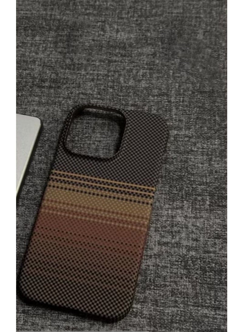 iPhone 13 Pro Max, Ultra Thin Mobile Phone Case Made of Aramid Fibre, Compatible with Magnetic Charging, Tactile Woven Case with Comfortable Grip (Sunset) - Image 4