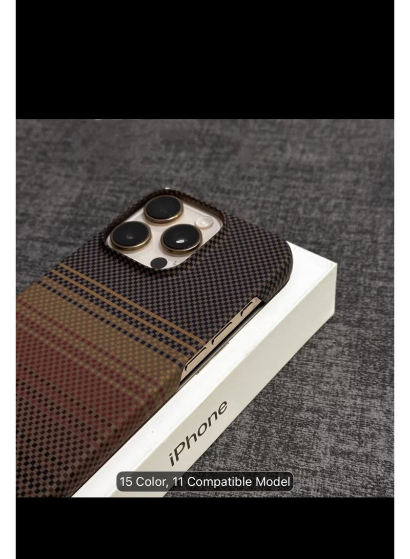 iPhone 13 Pro Max, Ultra Thin Mobile Phone Case Made of Aramid Fibre, Compatible with Magnetic Charging, Tactile Woven Case with Comfortable Grip (Sunset) - Image 2
