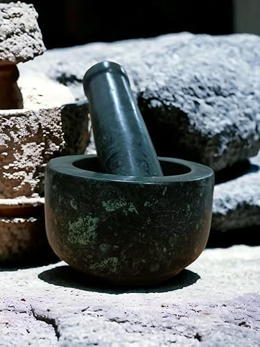 Green Marble Mortar and Pestle Traditional Kitchen Tool for Home Kitchen - Image 3