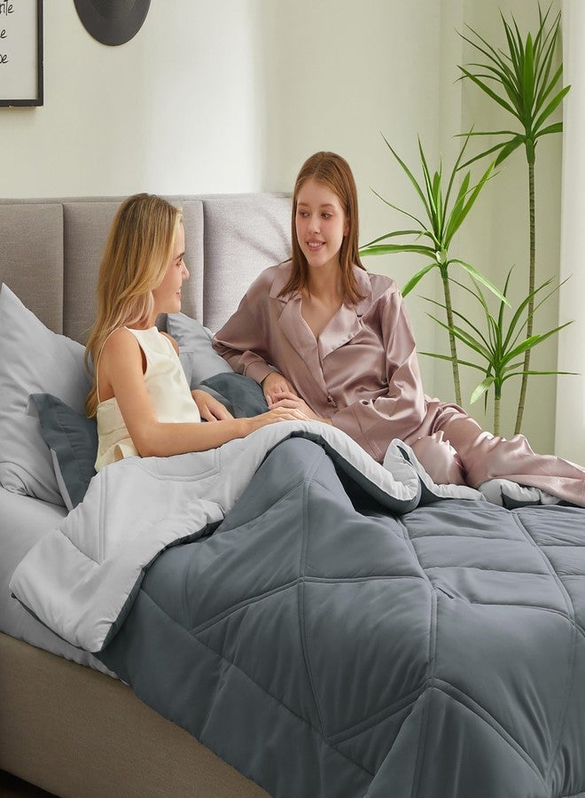 Joiedomi King Size Comforter Set with Sheets Dark Grey, 7 Pieces King Bedding Set with 1 Down Alternative Comforter, 1 Flat Sheet, 1 Fitted Sheet, 2 Pillowcases and 2 Pillow Shams, Bed in a Bag - Image 5