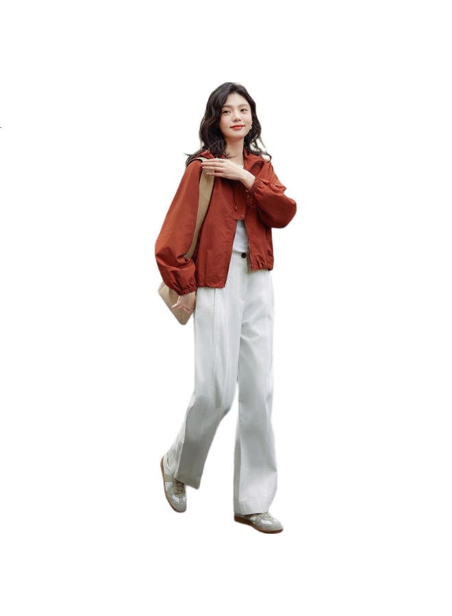 dme "Klein Blue" Spring And Autumn Three-Proof Black Technology Outdoor Sports Windproof Hooded Drawstring Short Slimming Women'S Jacket - Image 1