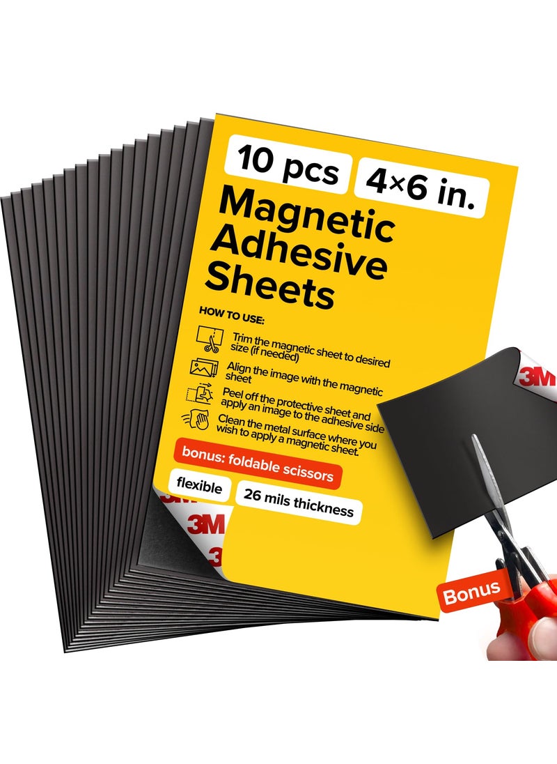 X-bet MAGNET Xbet MAGNET Magnetic Sheets with Adhesive Backing  4x6 10 Pack Adhesive Sheets for Magnetic Stickers and Photos  100 Customizable 