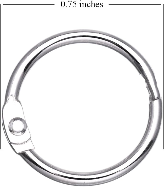 Antner 120PCS 0.75 Inch Loose Leaf Binder Rings - Nickel Plated Small Metal Book Rings Keyrings for Paper, Index Cards, Flashcards, Keychains, Crafts, Home & Office Organization, Silver - Image 2