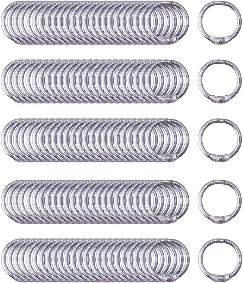 Antner 120PCS 0.75 Inch Loose Leaf Binder Rings - Nickel Plated Small Metal Book Rings Keyrings for Paper, Index Cards, Flashcards, Keychains, Crafts, Home & Office Organization, Silver - Image 1