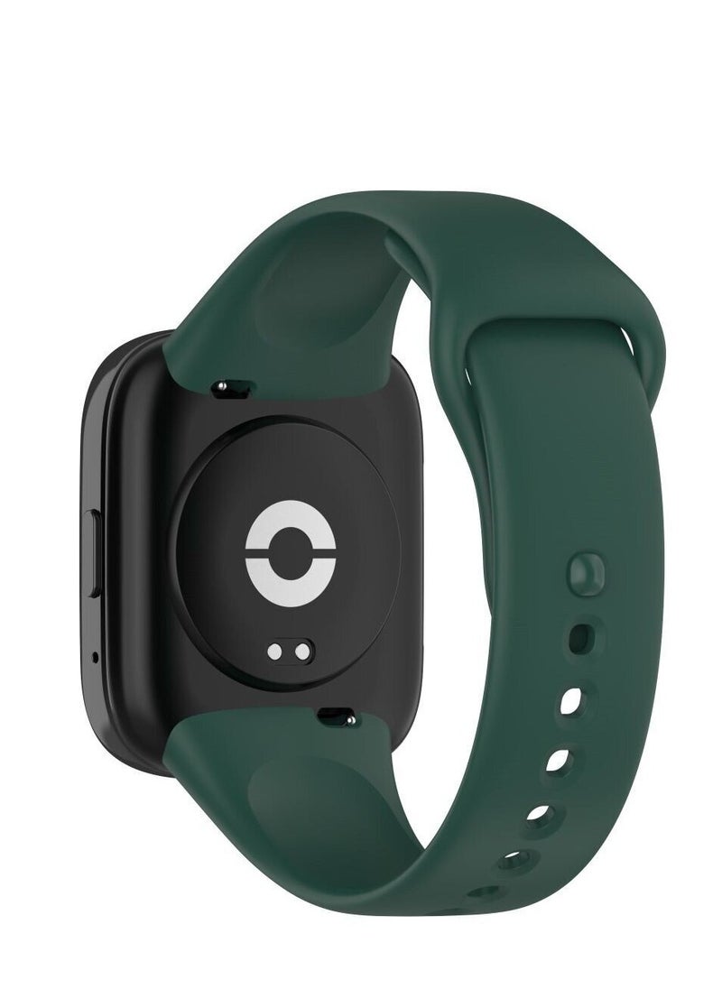 Watch Redmi Watch 3 Active Strap High Quality Silicone Material Padded Press Strap Strong and Durable Green  - Image 2