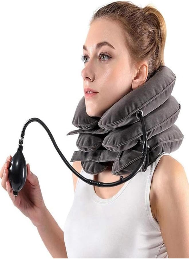 M MIAOYAN Cervical Traction Device for Instant Relief from Neck Pain - Inflatable Adjustable Neck Stretcher Neck Support Bracket, Home Neck Decompression Neck Traction Pillow  - Image 1