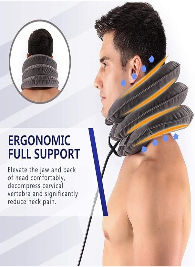 M MIAOYAN Cervical Traction Device for Instant Relief from Neck Pain - Inflatable Adjustable Neck Stretcher Neck Support Bracket, Home Neck Decompression Neck Traction Pillow  - Image 2
