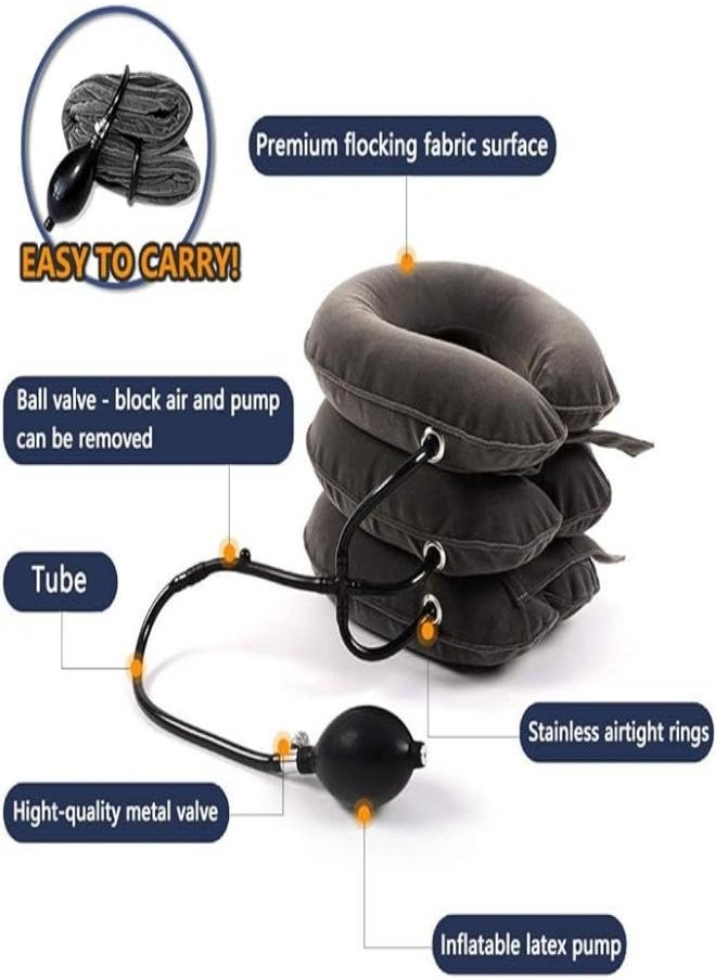 M MIAOYAN Cervical Traction Device for Instant Relief from Neck Pain - Inflatable Adjustable Neck Stretcher Neck Support Bracket, Home Neck Decompression Neck Traction Pillow  - Image 4