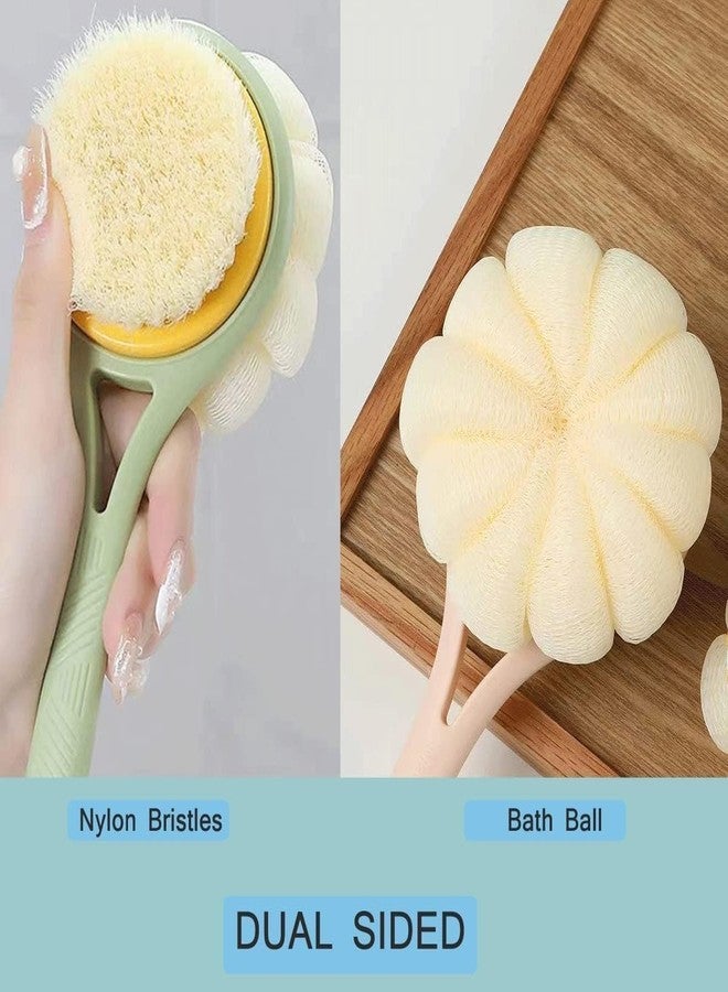 SPITEN Silicone Bath Brush with Long Handle - Soft Bristles Back Scrubber for Shower | Body Massage - Exfoliating Dirt Removal Brush for Men | Women (Korean Pack of 3) - Image 2