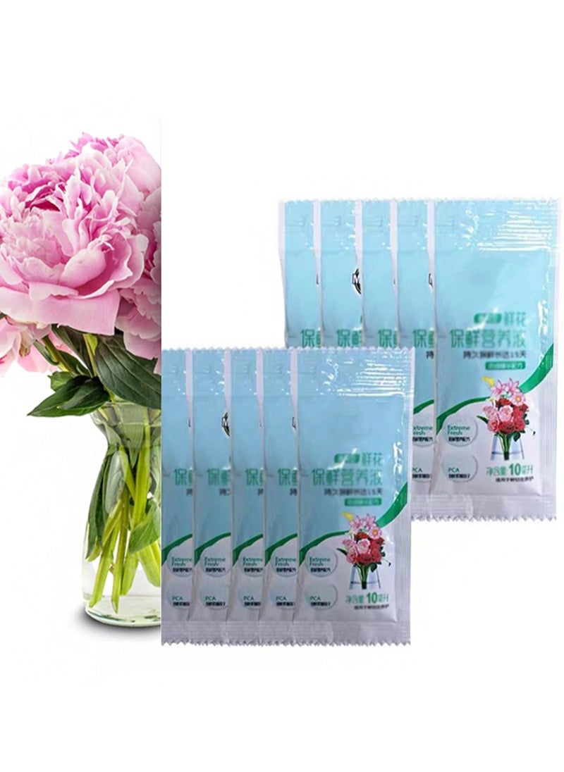 Aikanbo - Liquid Flower Nutrient Solution, Clear, Concentrated, Suitable For Flower Arrangements And Bouquets, Mix With Water, Ideal For Florists And Home Use (10 Packs, 10 ml Each) - Image 1