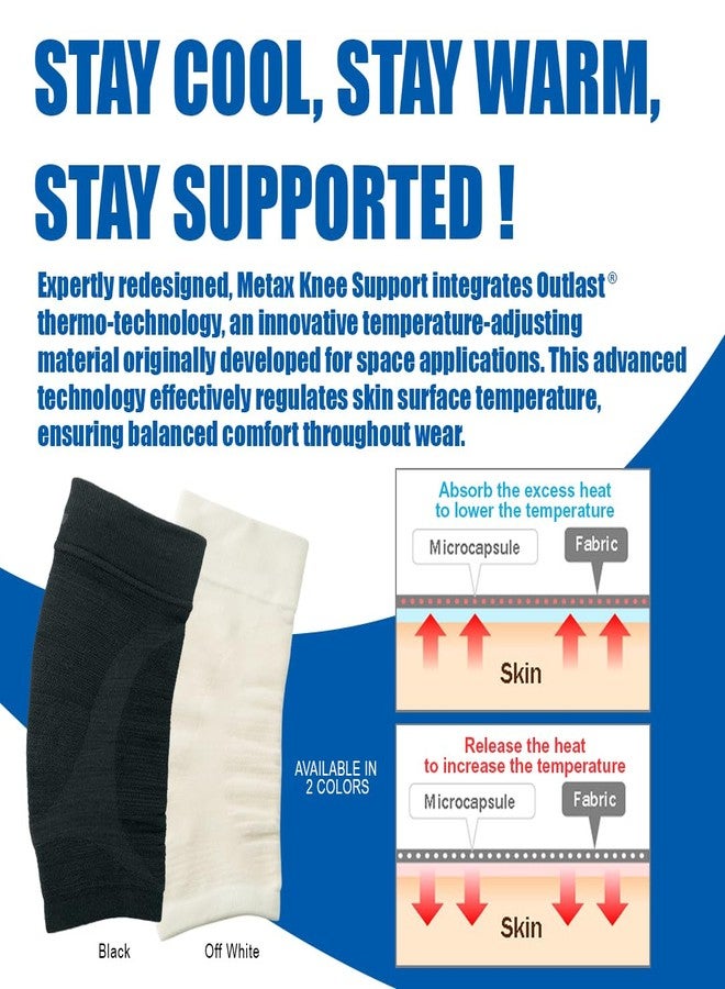 Phiten Metax Knee Support Sleeve Brace - Slip On, Temperature Control, Permeated with Premium Aqua-Metals for Relief, Mild Compression for Exercise, Workouts, Daily Wear (Large/X-Large, Black) - Image 4