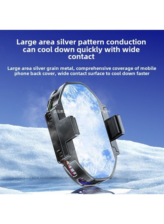 Mobile Phone Radiator Semiconductor Refrigeration Cooling Artifact Anchor Playing Games Electronic Competition Back Clip Type With Bracket Integrated Static-Color:[special For Desktop Live Broadcast] + 44cm White Carbon Steel Lifting  - Image 4