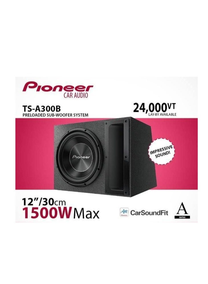 بايونير صندوق مكبر الصوت الفرعي TS-A300B بمنفذ مغلق مقاس 30 سم (1500 واط) - Image 2