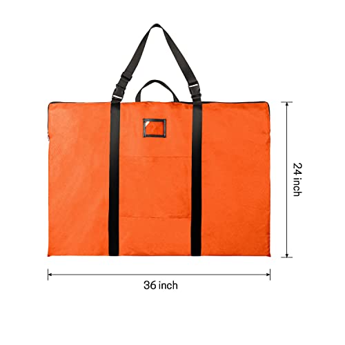BERYA Large Size Art Portfolio Bag with Nylon Shoulder, 24 x 36 inches Light Weight Poster Storage Bag Board Holder with Handle and Zipper for Poster, Sketching and Drawing (orange) - Image 3