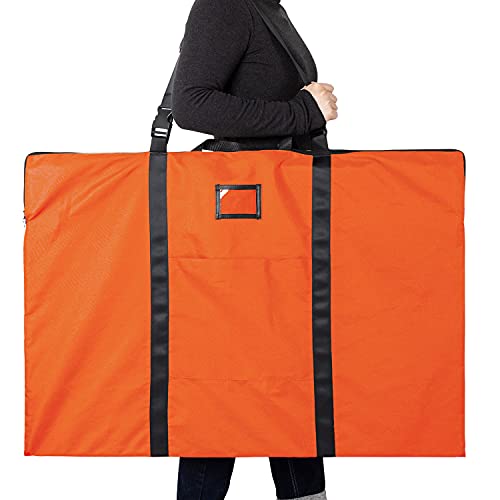 BERYA Large Size Art Portfolio Bag with Nylon Shoulder, 24 x 36 inches Light Weight Poster Storage Bag Board Holder with Handle and Zipper for Poster, Sketching and Drawing (orange) - Image 2