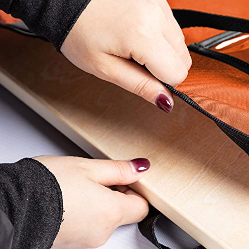BERYA Large Size Art Portfolio Bag with Nylon Shoulder, 24 x 36 inches Light Weight Poster Storage Bag Board Holder with Handle and Zipper for Poster, Sketching and Drawing (orange) - Image 4