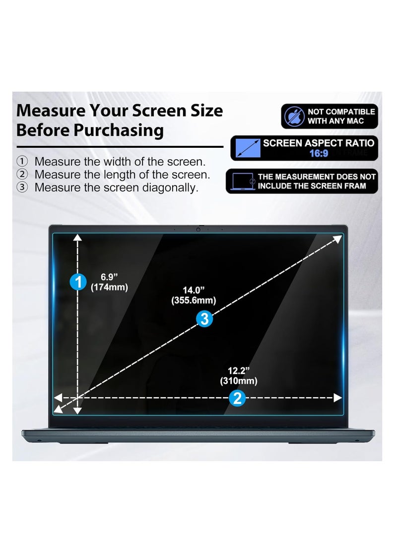 1Pack 14Inch Anti Blue Light Laptop Screen Protector, Eye Protection Computer Screen Cover for 14 Inch Laptop with 16:9 Aspect Ratio, Reduce Eye Strain and Touch Sensitive  - Image 2