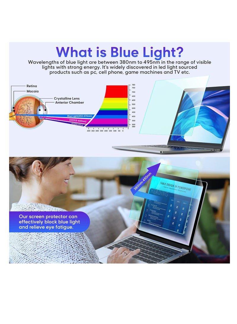 1Pack 14Inch Anti Blue Light Laptop Screen Protector, Eye Protection Computer Screen Cover for 14 Inch Laptop with 16:9 Aspect Ratio, Reduce Eye Strain and Touch Sensitive  - Image 3