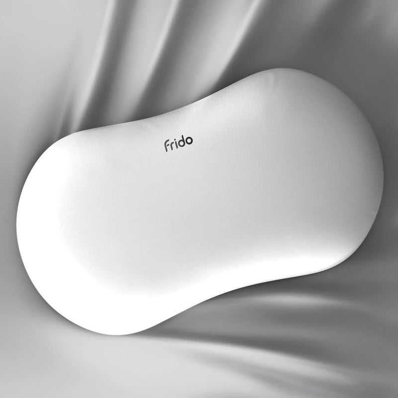 Frido وسادة العناق | قابلة للتنفس وناعمة للغاية من رغوة الذاكرة | دعم النوم للبالغين | أفضل وسادة للعناق للذين ينامون على الجانب والسفر | مضادة للتجعد وصديقة للبشرة – أبيض ثلجي - Image 1