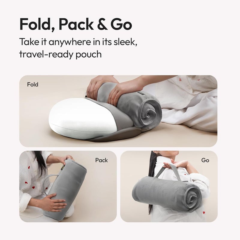 Frido وسادة العناق | قابلة للتنفس وناعمة للغاية من رغوة الذاكرة | دعم النوم للبالغين | أفضل وسادة للعناق للذين ينامون على الجانب والسفر | مضادة للتجعد وصديقة للبشرة – أبيض ثلجي - Image 3