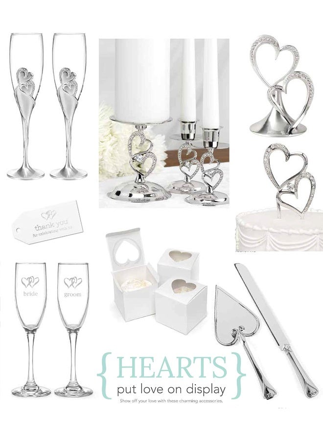 Hortense B. Hewitt Sparkling Love Set Candle Stands, 4-Inch, Nickel-Plated, 3 Count - Image 4