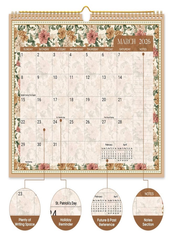 Taja Calendar 2026-2027, 18-Month Calendar Runs from January 2026 to June 2027, 11.5" x 14.7", Spiral Binding Hanging Monthly Wall Calendar,Perfect for Home, School, or Office - Garden Repose - Image 2