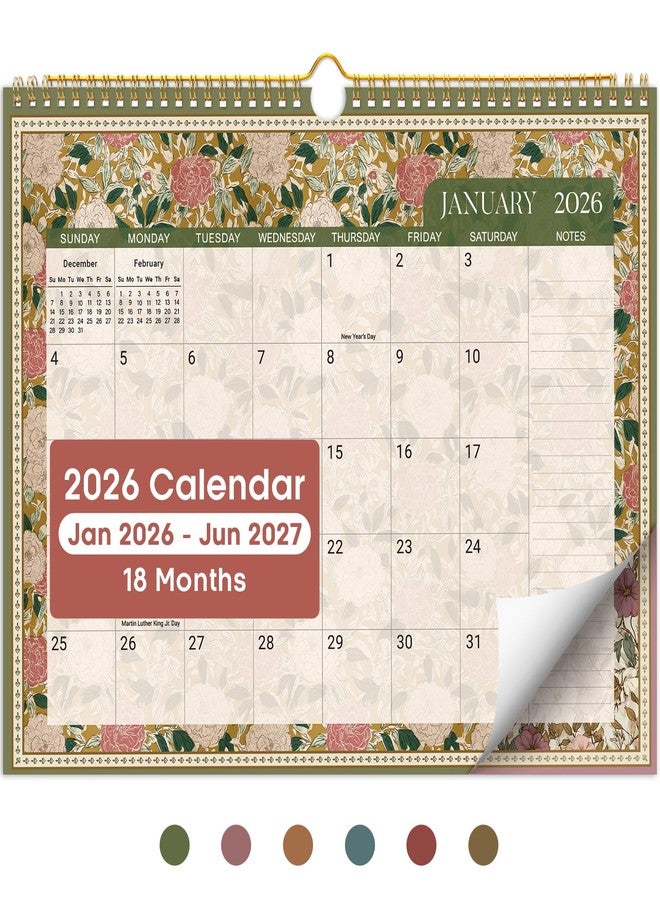 Taja Calendar 2026-2027, 18-Month Calendar Runs from January 2026 to June 2027, 11.5" x 14.7", Spiral Binding Hanging Monthly Wall Calendar,Perfect for Home, School, or Office - Garden Repose - Image 1