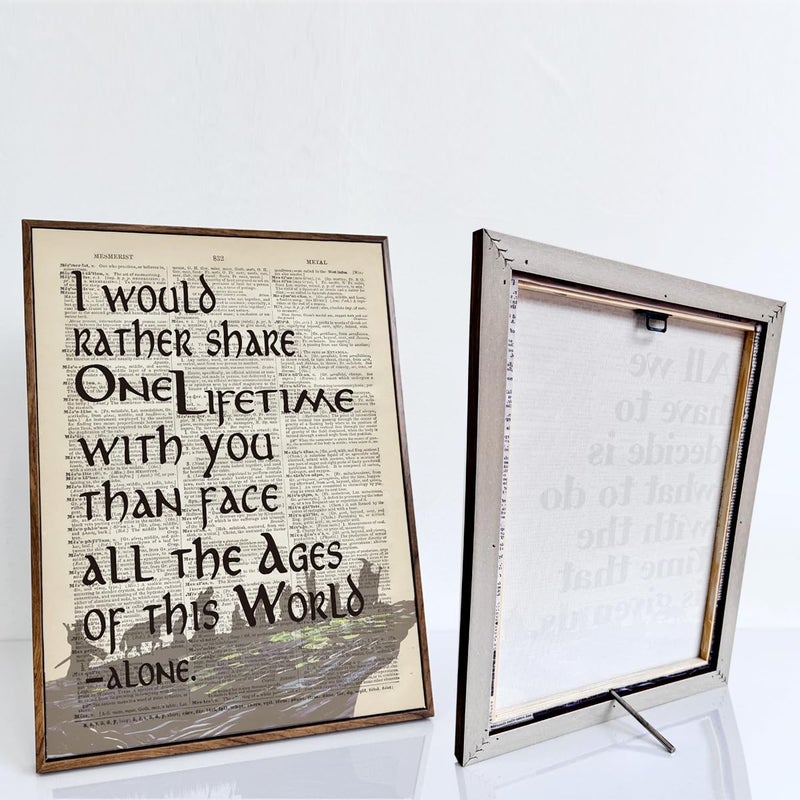 WKYAER Lord of the Rings Framed Poster - 'I Would Rather Share One Lifetime - Arwen', LOTR Birthday Decor, 12x15 - Image 4