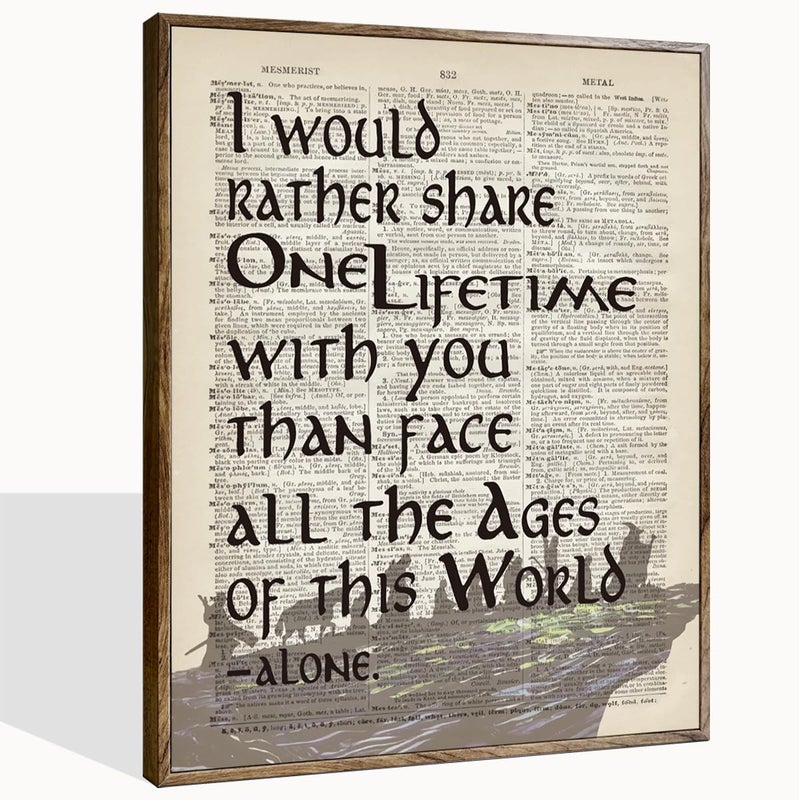WKYAER Lord of the Rings Framed Poster - 'I Would Rather Share One Lifetime - Arwen', LOTR Birthday Decor, 12x15 - Image 1