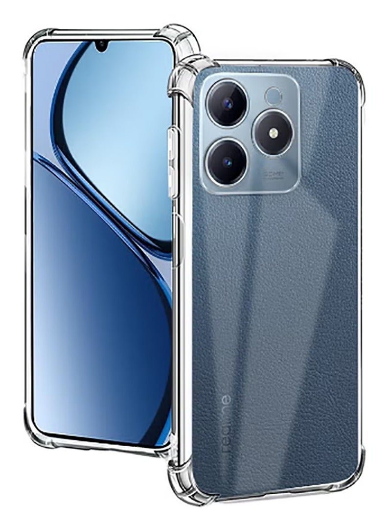 For realme C63/realme C61 4G Case, Soft TPU Back Cover Shockproof Silicone Bumper Anti-Fingerprints Full-Body Protective Case Cover for realme C63/realme C61 4G (Transparent) - Image 1