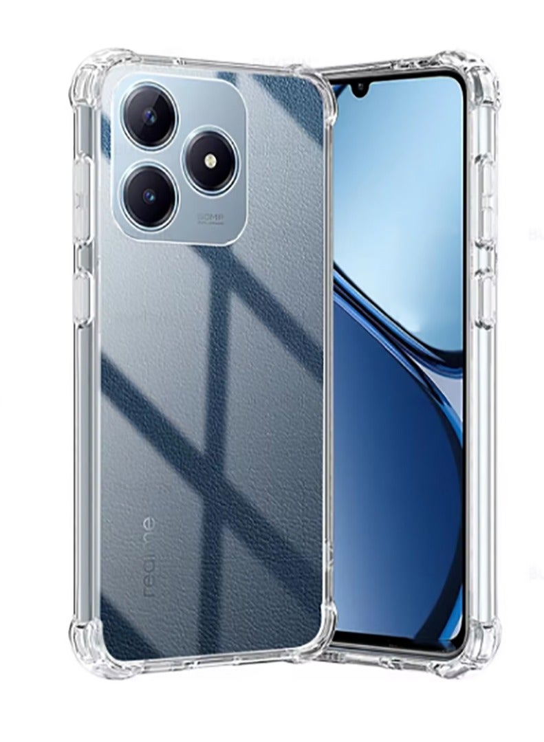 For realme C63/realme C61 4G Case, Soft TPU Back Cover Shockproof Silicone Bumper Anti-Fingerprints Full-Body Protective Case Cover for realme C63/realme C61 4G (Transparent) - Image 4