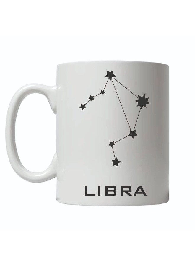 Giftmate - Giftmate Libra Zodiac Sign Printed Ceramic Tea and Coffee Mug 320ml - Image 1