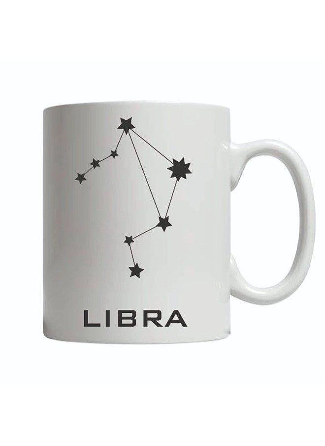 Giftmate - Giftmate Libra Zodiac Sign Printed Ceramic Tea and Coffee Mug 320ml - Image 1