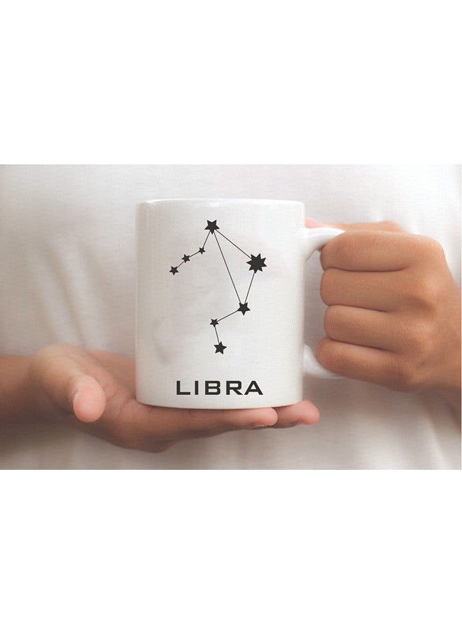 Giftmate - Giftmate Libra Zodiac Sign Printed Ceramic Tea and Coffee Mug 320ml - Image 1