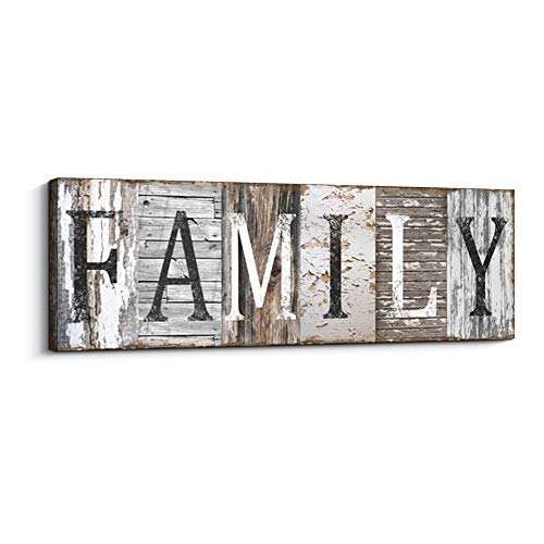 Pinetree Art Quotes Wall Art Decor, Family Decorative Signs Inspirational Motto Canvas Prints (With Solid Wood Inner Frame) (Family, 6 x 17 inch) - Image 1