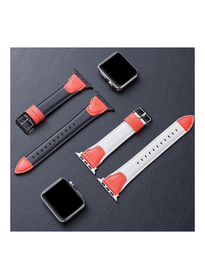 NIBEMINENT Ethnic Replacement Watchband for Apple Watch Series 1/2/3/4/5/6/7/SE 38/40/41mm Black/Red - Image 3