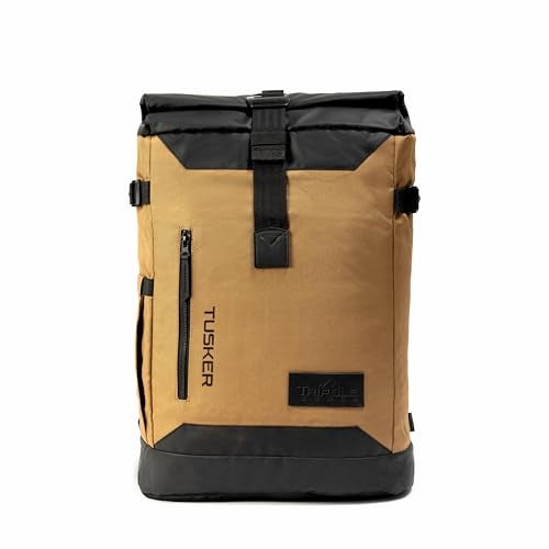 Tripole Tusker Roller Top Laptop Backpack for Daily Use and Travelling | Water-repellent fabric, Anti Theft Pockets and Expandable size (Khaki) - Image 1