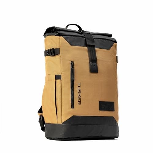 Tripole Tusker Roller Top Laptop Backpack for Daily Use and Travelling | Water-repellent fabric, Anti Theft Pockets and Expandable size (Khaki) - Image 2