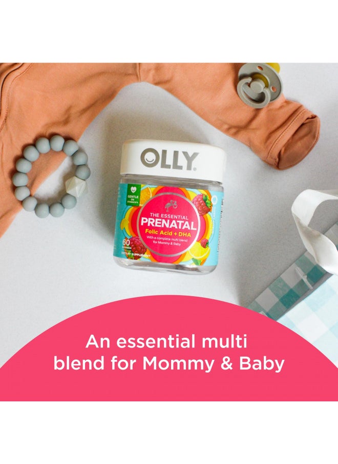 OLLY Olly The Essential Prenatal Gummy Multivitamin, 30 Day Supply ( Gummies), Sweet, Folic Acid, Vitamin D, Omega 3 DHA, Chewable Supplement, White Citrus, 60 Count (Pack of 1)  - Image 1