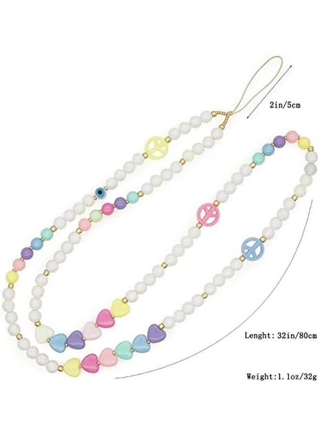 erorex Beaded Phone Strap Beaded Phone Lanyard Strap Neck Lanyards Mobile Phone Neck Strap Girly Style Beads Phone Wrist Lanyard Strap Chinese Style Cell Phone Necklace Charms For Purse Camera - Image 4