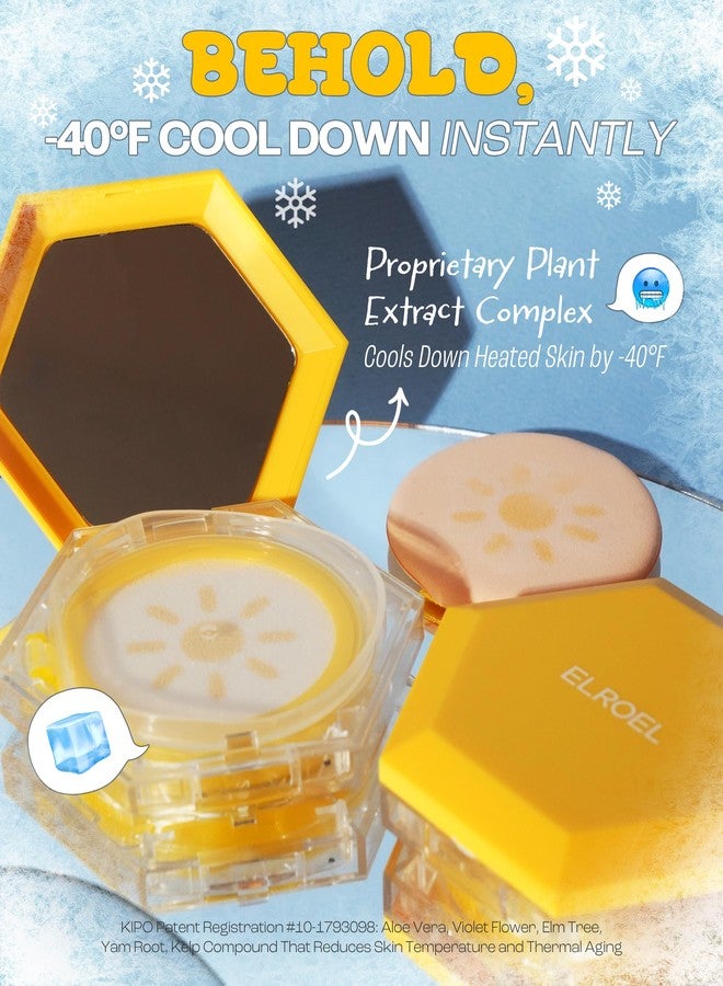 ELROEL Pang Pang Sun Cushion Plus - Korean Hypoallergenic & Lightweight Sunscreen with Puff Sponge - Broad Spectrum SPF50+ PA++++ (0.53 oz) - Image 2