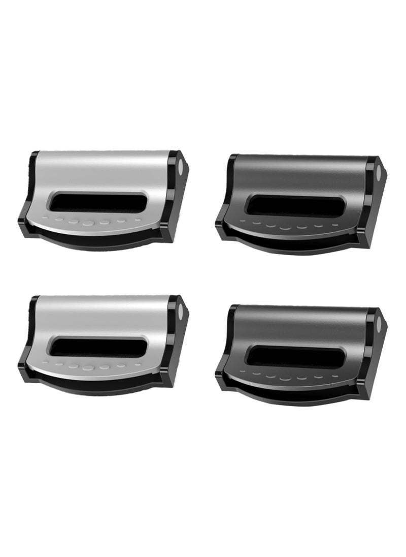 Oasisgalore 4pcs Universal Car Seat Belt Adjusters, Shoulder Strap Positioner for Comfort and Tightness Control (Black & Silver)  - Image 1