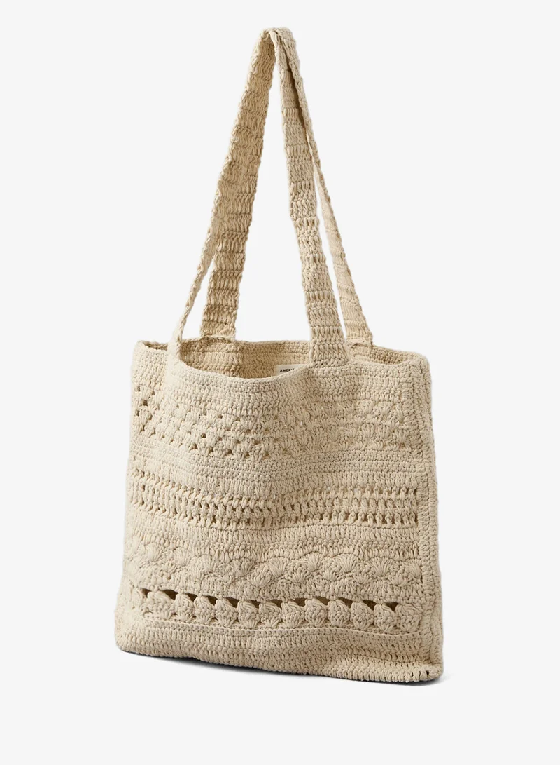 American Eagle AE Crochet Knit Tote Bag
