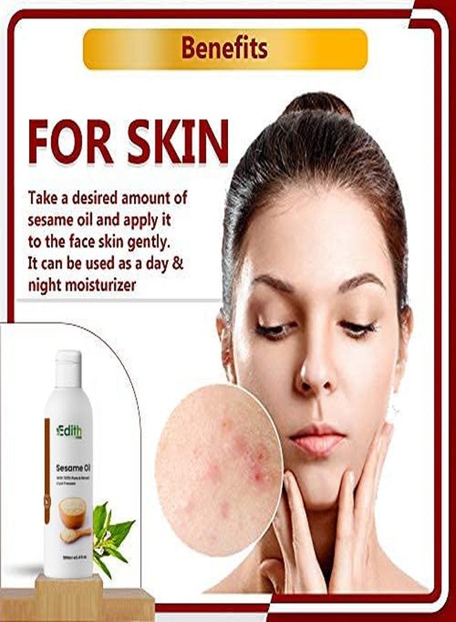 EDITH زيت إديث ناتشورالز العضوي للشعر بالنييم والسمسم واللوز - يغذي ويقوي وينعش الشعر والبشرة - 100 مل لكل عبوة - Image 3