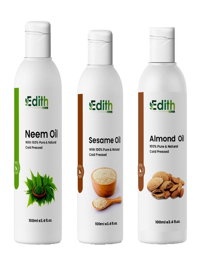 EDITH زيت إديث ناتشورالز العضوي للشعر بالنييم والسمسم واللوز - يغذي ويقوي وينعش الشعر والبشرة - 100 مل لكل عبوة - Image 1
