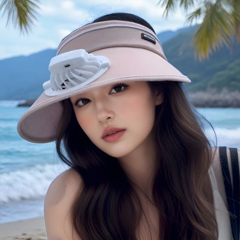 Fan Hat with Solar Fan, Adjustable, Sun Protection, Large Brim, Unisex - Image 3